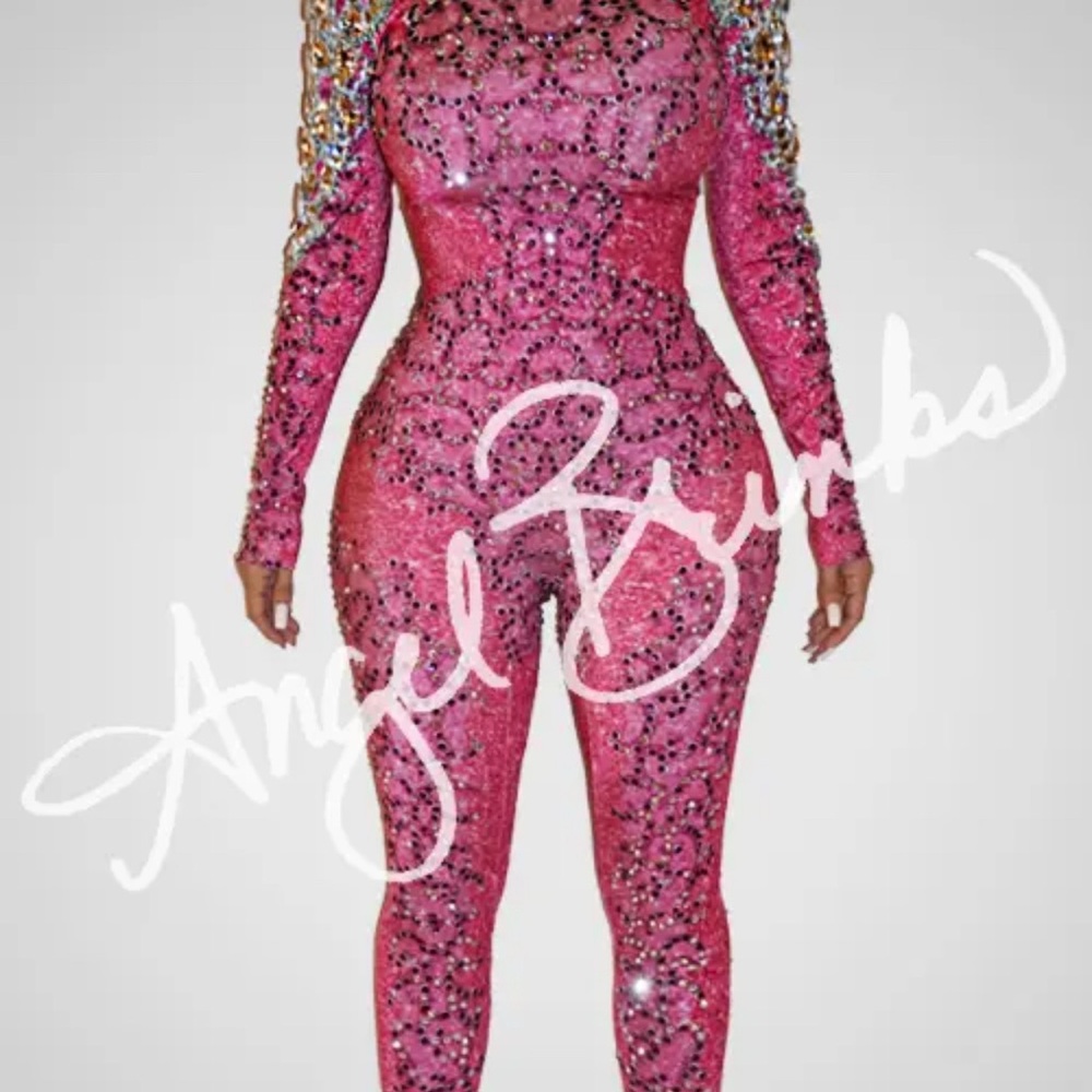 Angel Brinks Glittering Pink Jumpsuit